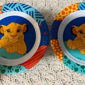 Vintage 90s Kids Selandia Disney Lion King Plates Set  Of 2..Multicolored